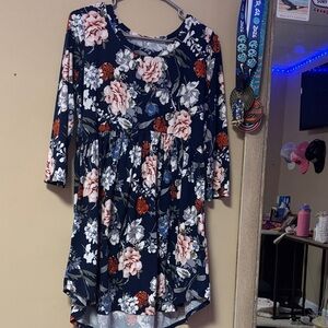 Floral Navy Blue Dress